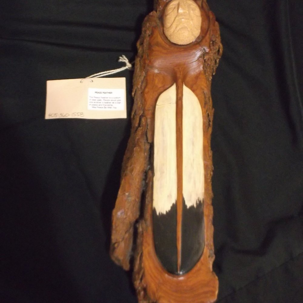 Wooden Peace Feather